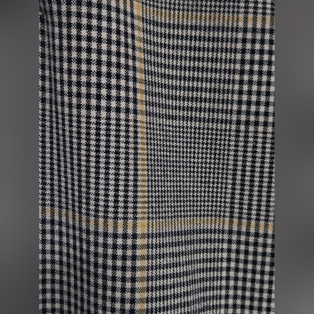 Aritzia Wilfred Darontal Pant Trouser, Plaid Black/Tan/Gold Sz 4 - Picture 5 of 10